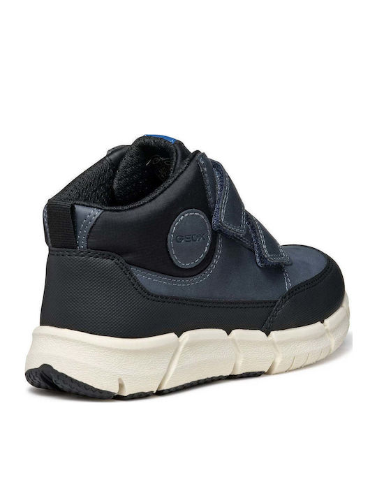 Flexyper Παιδικά Sneakers High Ανατομικά με Σκρατς Navy Μπλε