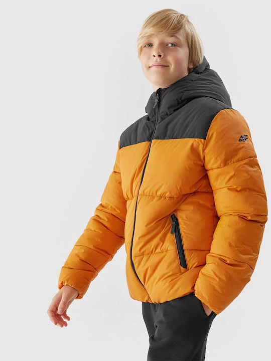 Kinder Freizeitjacke Kurz mit Kapuze Orange
