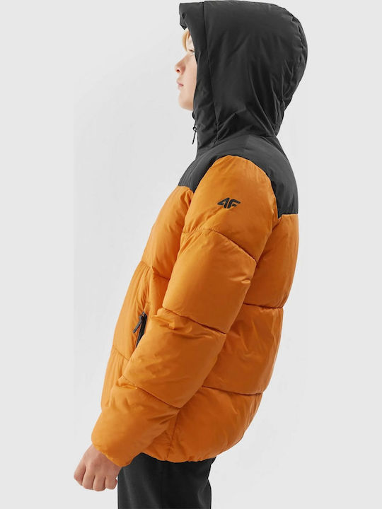 Kinder Freizeitjacke Kurz mit Kapuze Orange