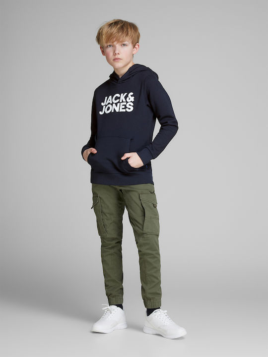 Παιδικό Φούτερ με Κουκούλα και Τσέπες Navy Blazer/Λευκό