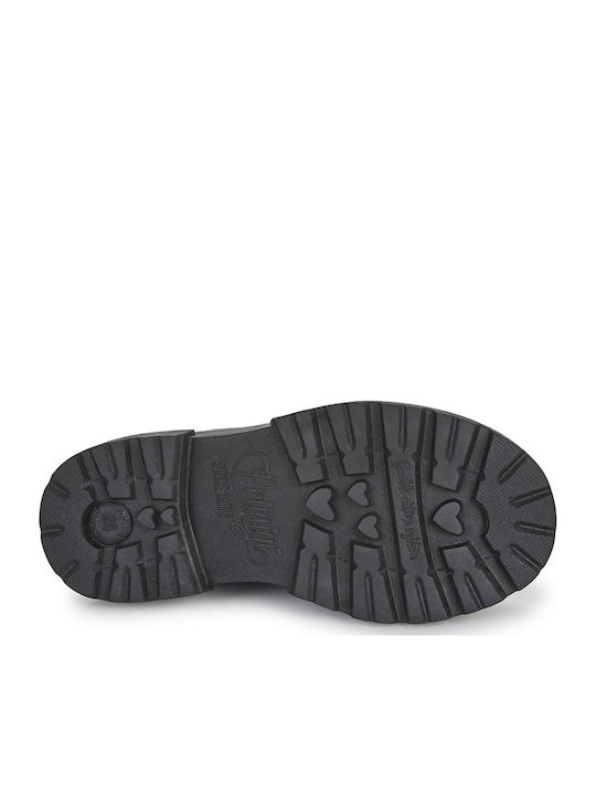 Leather Kids Boots with Zipper Black