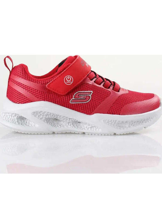 Meteor Kinder Sneakers mit Klettverschluss & Lichtern Rot