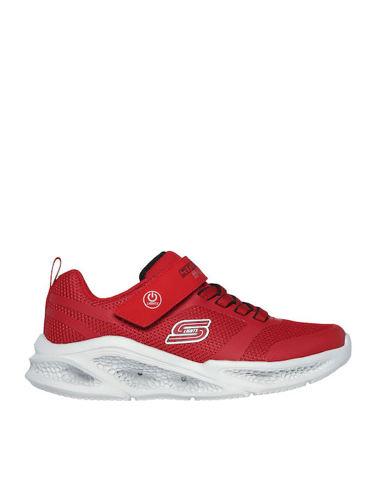 Meteor Kinder Sneakers mit Klettverschluss & Lichtern Rot