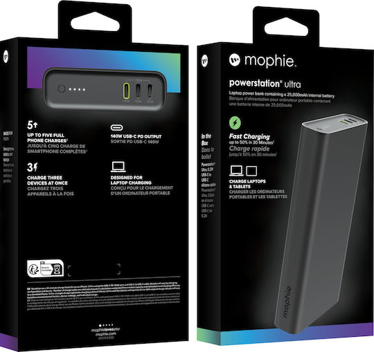 Mophie Powerstation Ultra 25000mAh Μαύρο