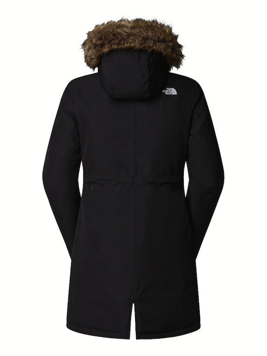 Zaneck Women's Long Parka Jacket for Winter with Hood Black
