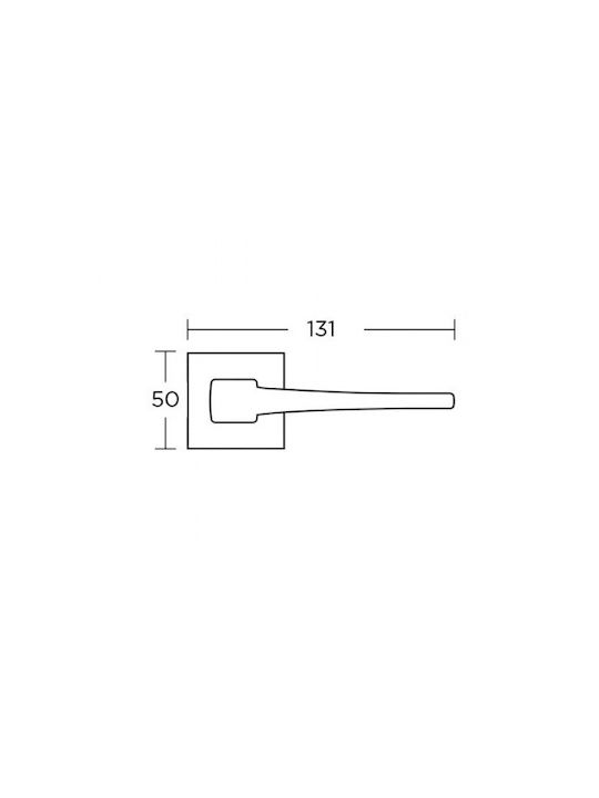 Convex Door Lever Rosette 1495 Pair Nickel Matte 131mm