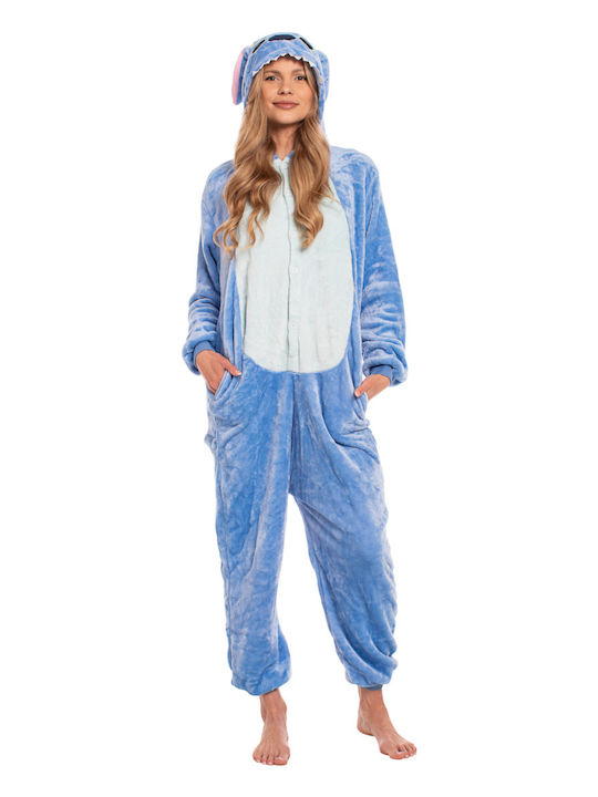 Winter Women's Blue Onesie Pajama