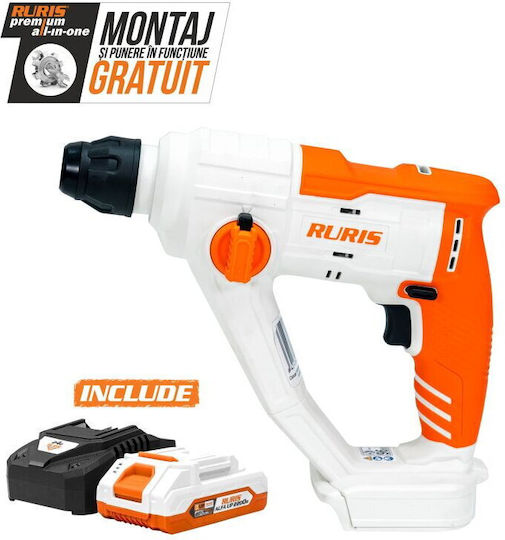 Ruris 1210rma2024 Ciocan Rotopercutor Cu Impact Cu Baterie 20V Cu Priză SDS Plus
