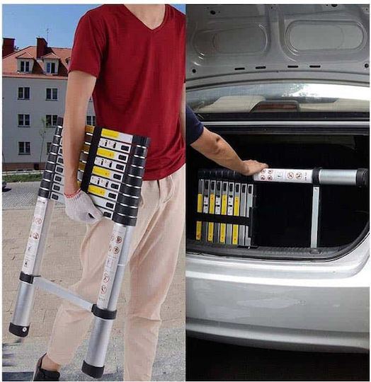 Veritas Telescopic Ladder Aluminum of Steps with Maximum Height 3.2m