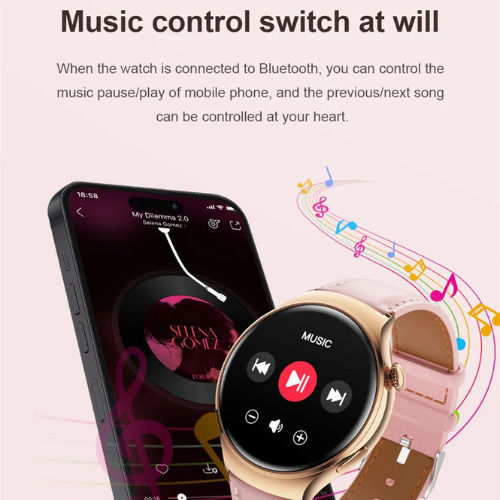 M11 Pink Smartwatch with Heart Rate Monitor (Pink)