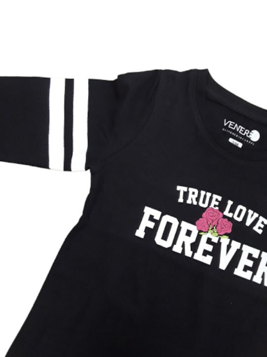 Παιδική Μπλούζα Μακρυμάνικη Black True Love Forever