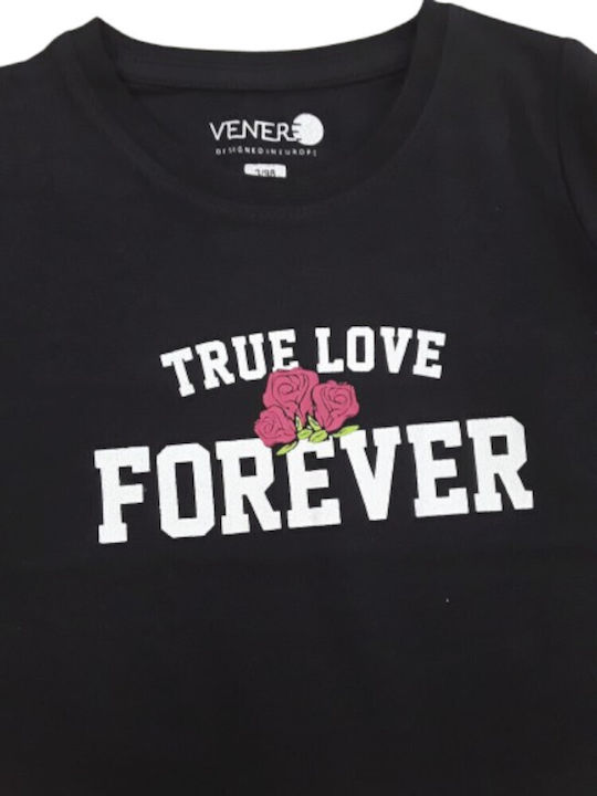 Παιδική Μπλούζα Μακρυμάνικη Black True Love Forever