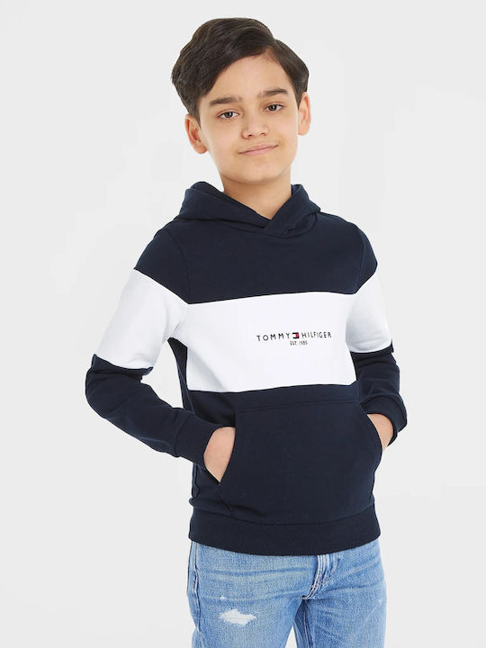 Παιδικό Φούτερ με Κουκούλα Navy Μπλε Essential Colorblock