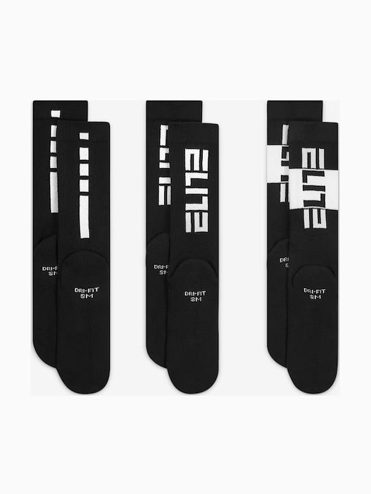 Nike Elite Баскетболни Чорапи Черни 3 чифта