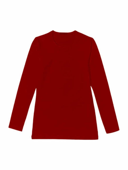 Women's Long Sleeve T-Shirt Bordeaux-terracotta