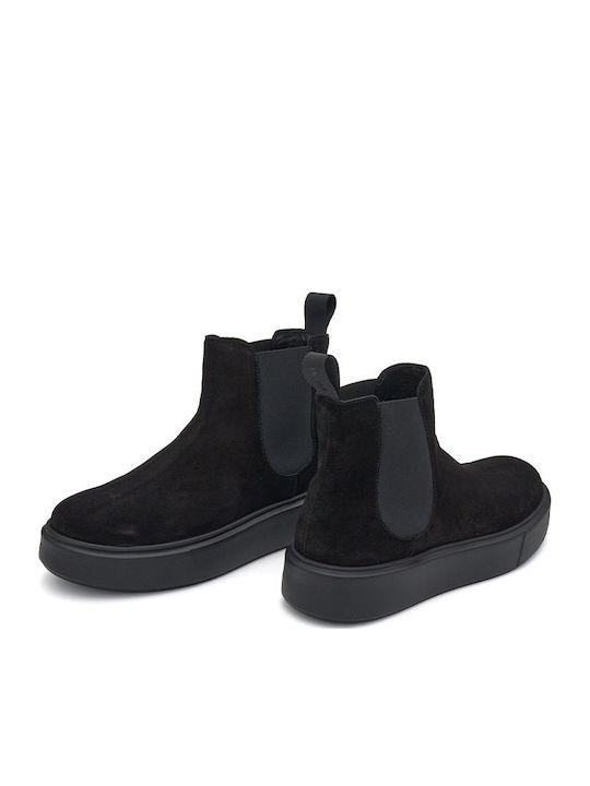 Schwarze Damen-Wildleder-Stiefeletten