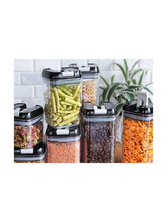 Verk Group Set 4 Bucăți Vaze Utilizare Generală cu Capac Ermetic Plastic Maro 1200ml 4 Bucăți