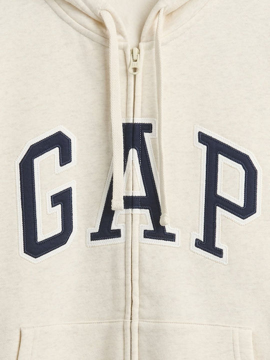Long Women's Sweatshirt Jacket Hooded Oatmeal Heather