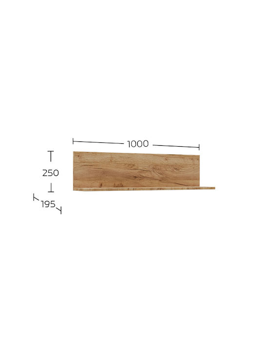 Ράφι Τοίχου Callisto100 Χρυσό Δρυς 100x19.5x25εκ.