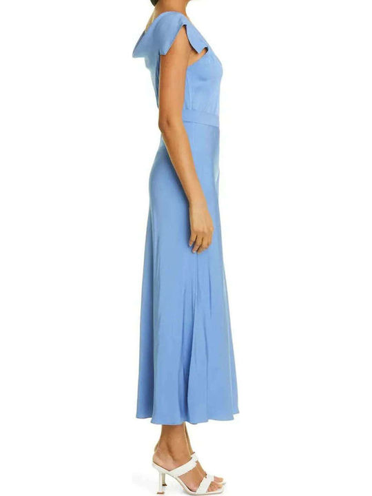 Summer Midi Dress for Wedding Christening Blue