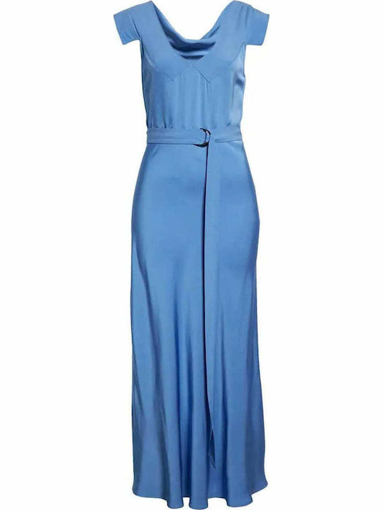Summer Midi Dress for Wedding Christening Blue