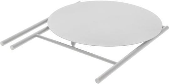 Disc Round Dining Table Collapsible Wooden with Metal Frame Soft Grey 70x70x72cm