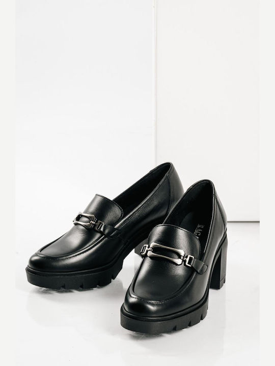 Leder Pumps Schwarz