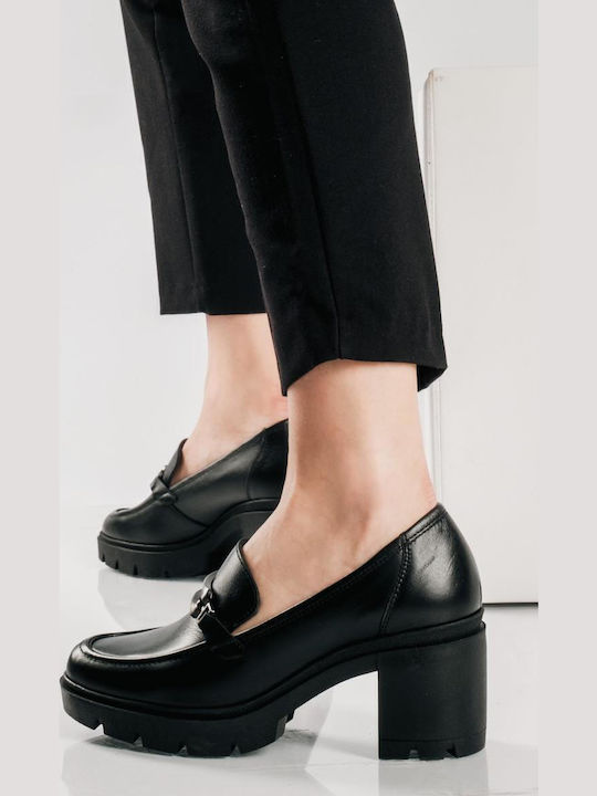 Leder Pumps Schwarz