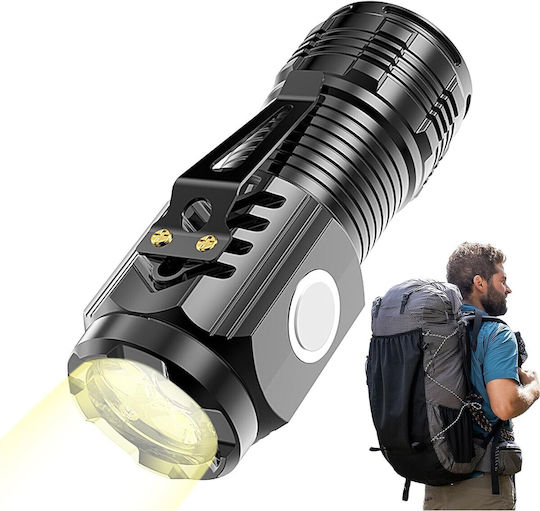 Lumină de lucru și de sit, cu baterie Lanternă LED IPX4 cu Luminozitate Maximă 500lm Negru
