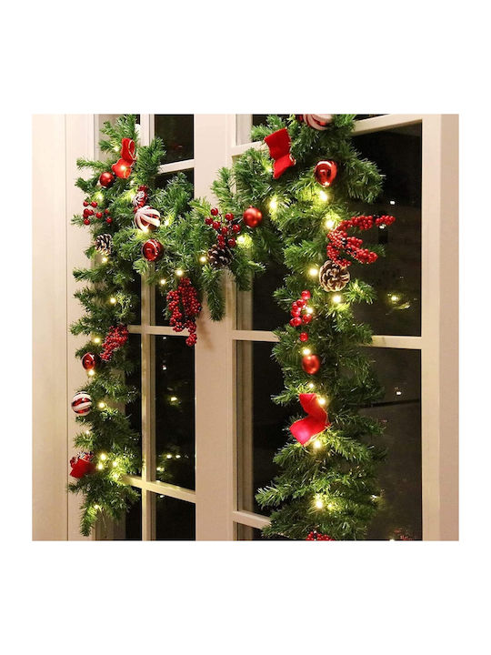 Weihnachtliche Girlande Beleuchtet Plastik Grün 180cm 1Stück