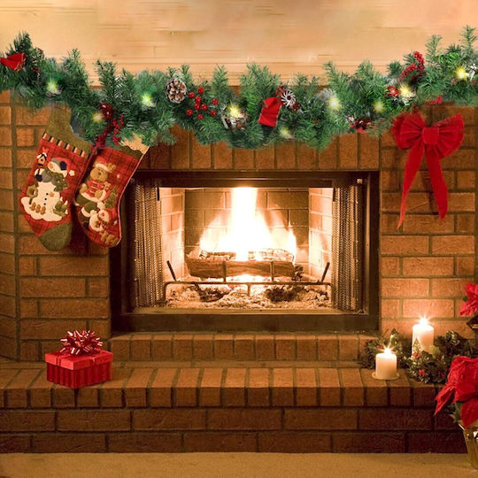 Weihnachtliche Girlande Beleuchtet Plastik Grün 180cm 1Stück