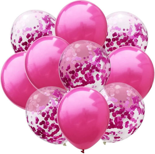 Set 10 Baloane Latex Flippy Party Design Confetti 5 X Confetti 5 X Roz 25 Cm 2.2g