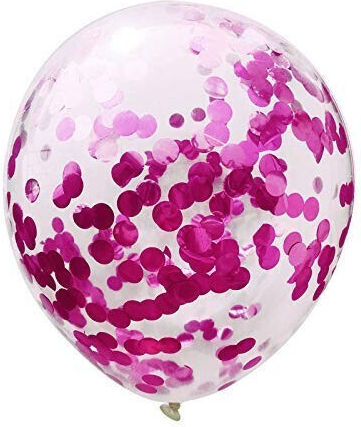 Set 10 Baloane Latex Flippy Party Design Confetti 5 X Confetti 5 X Roz 25 Cm 2.2g