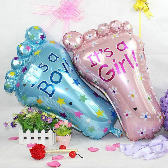 Set 3 Baloane Metalice Folie Figuri Picior Flippy 46x79 Cm Inimă 45 Cm Stea 45 Cm Design E Fetiță Tematică Dezvăluire Gen Ambalaj Individual Paie Inclus Umflare Aer Heliu Roz