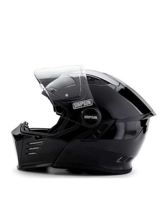 Simpson Darksome Black Metal Κράνος Μηχανής Flip-Up ECE 22.06 1400gr με Pinlock και Sunvisor
