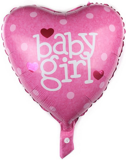 Set 3 Baloane Folie Metalizată Figuri Flippy Cărucior Inimă Fundiță Tematică Botez 45 Cm Ambalaj Individual Pai Inclus Umflare Aer Heliu Roz