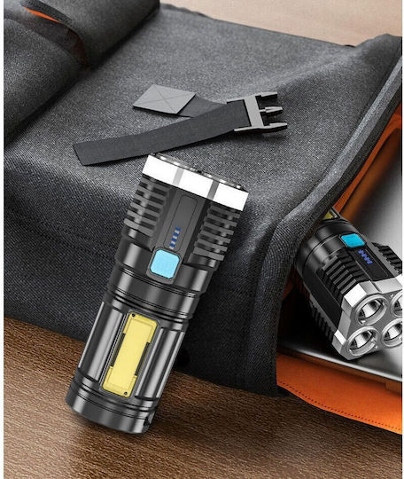 Lumină de lucru și de sit, cu baterie Lanternă LED IPX5 cu Luminozitate Maximă 800lm Negru