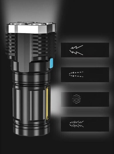 Lumină de lucru și de sit, cu baterie Lanternă LED IPX5 cu Luminozitate Maximă 800lm Negru