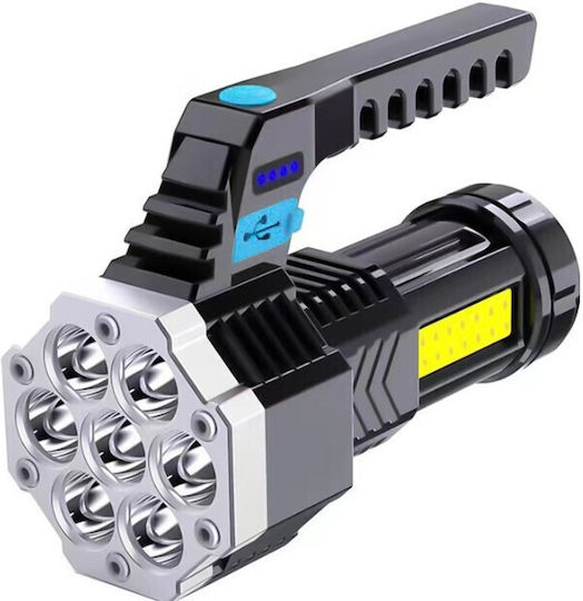 Wiederaufladbar Taschenlampe LED IPX4 Schwarz