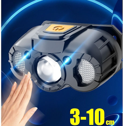 Rechargeable Headlamp LED IPX4 with Maximum Brightness 500lm Gray