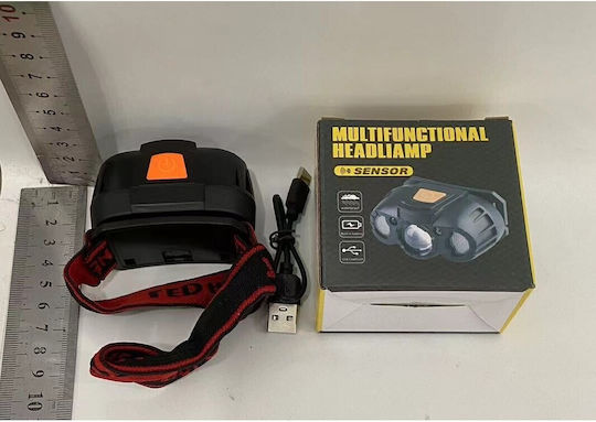 Rechargeable Headlamp LED IPX4 with Maximum Brightness 500lm Gray