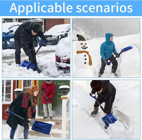 Lopată de Zăpadă Flippy Multifuncțională Detasabilă cu Mâner Antiderapant din Aluminiu și Plastic Soluție de Iarnă pentru Îndepărtarea Zăpezii 80x11x25,7 cm Albastră