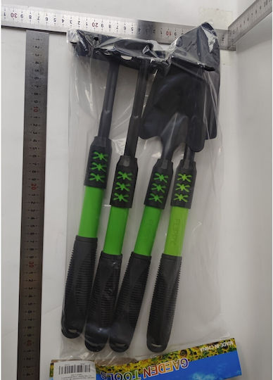 Set 4 Unelte De Grădinărit Flippy Plantare Sol Cultivare Îngrijire Plante Carbon Material Pvc Greblă Săpăligă Cu Două Capete Lopată Mică Lopată Lată 43 X 11 Cm Negru Verde