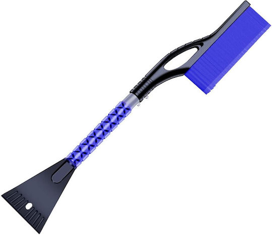 Perie Răzuitoare de Zăpadă și Gheață Auto Flippy Multifuncțională Detasabilă Mâner Antiderapant Aluminiu Plastic Spargător de Gheață Pentru Parbriz Soluție de Iarnă Dezghețare 68x24x11,1 cm Albastră