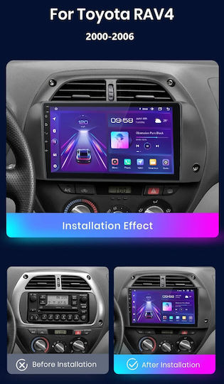 Auto-Audiosystem für Toyota RAV 4 2000-2006 mit A/C (Bluetooth/USB/WiFi/GPS/Apple-Carplay/Android-Auto) mit Touchscreen 9"