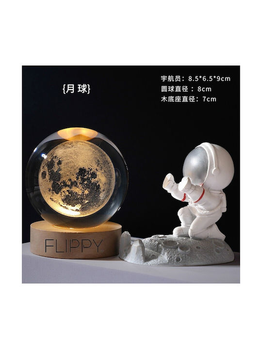 Dekorative Lampe Crystal Ball Weiß
