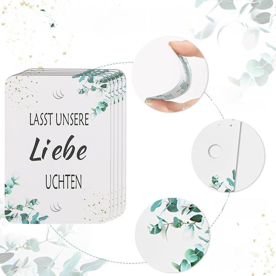 Wedding Straw Charms "lasst Unsere Liebe Uchten" 60 Pcs