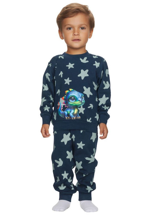 Dreams by Joyce Kids Nightwear Winter Dark Blue Dino