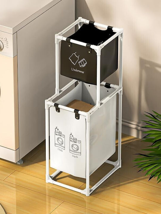 Wäschekorb Stoff 31x44x97cm Weiß