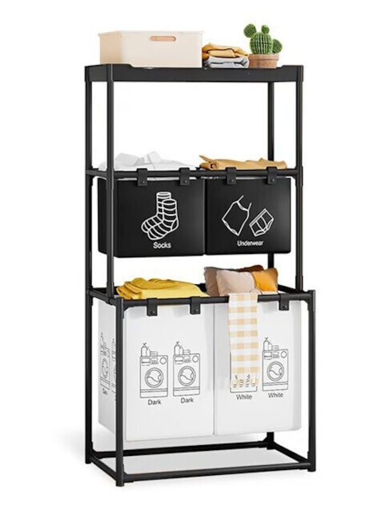 Flippy Stoff Wäschekorb 57x44x123cm Schwarze